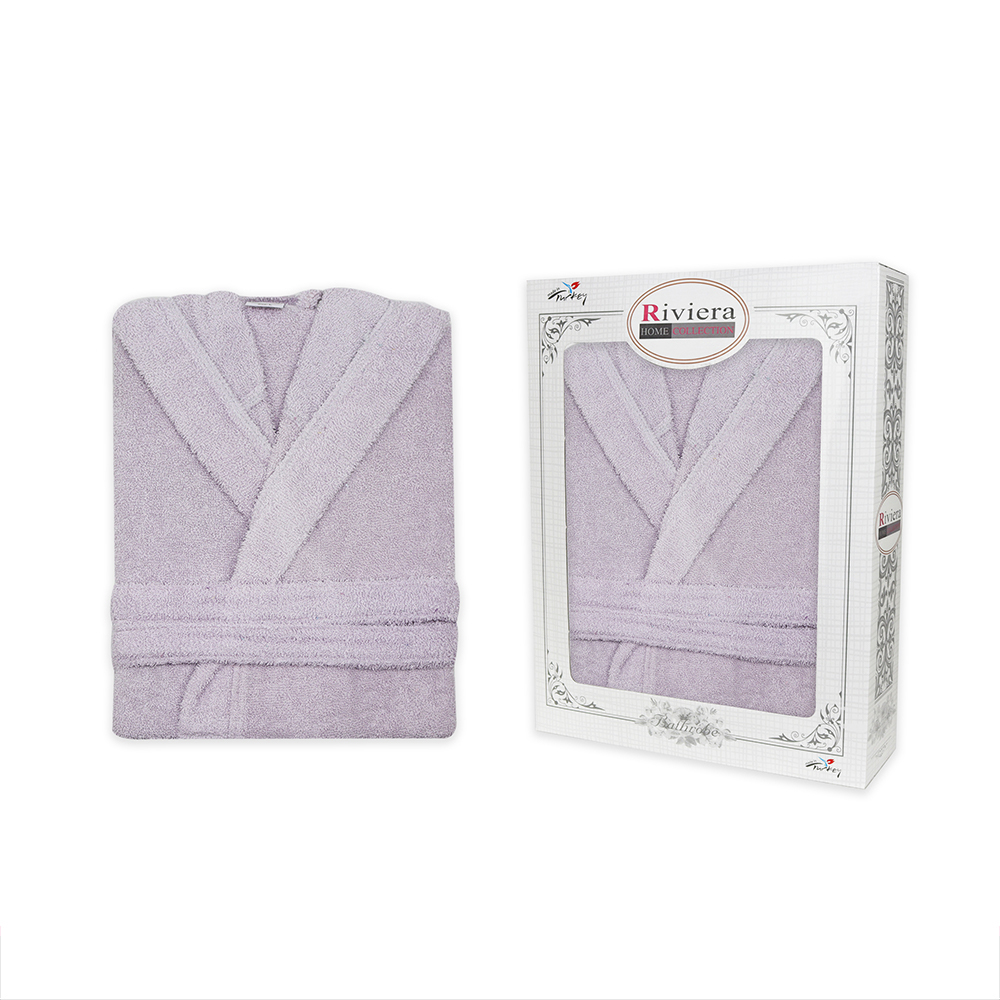 Turkish Bathrobe With Hood For Women - Lilac