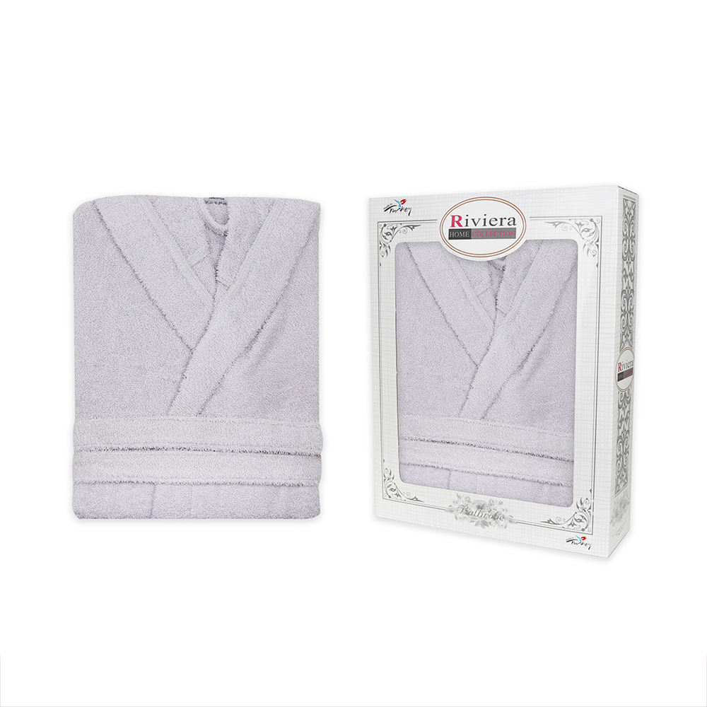 Turkish Bathrobe With Hood For Women - Light Lilac