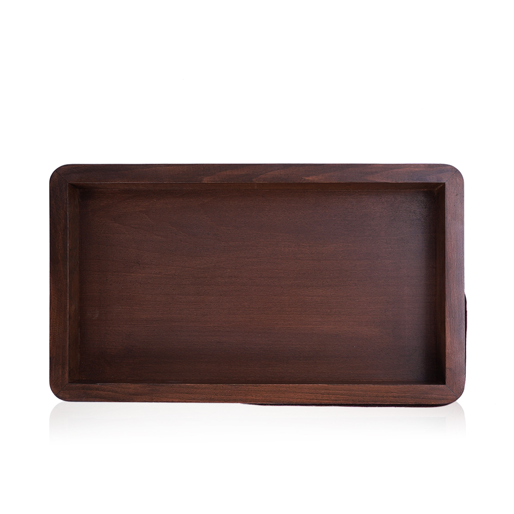 Wooden Tray With Leather Belt