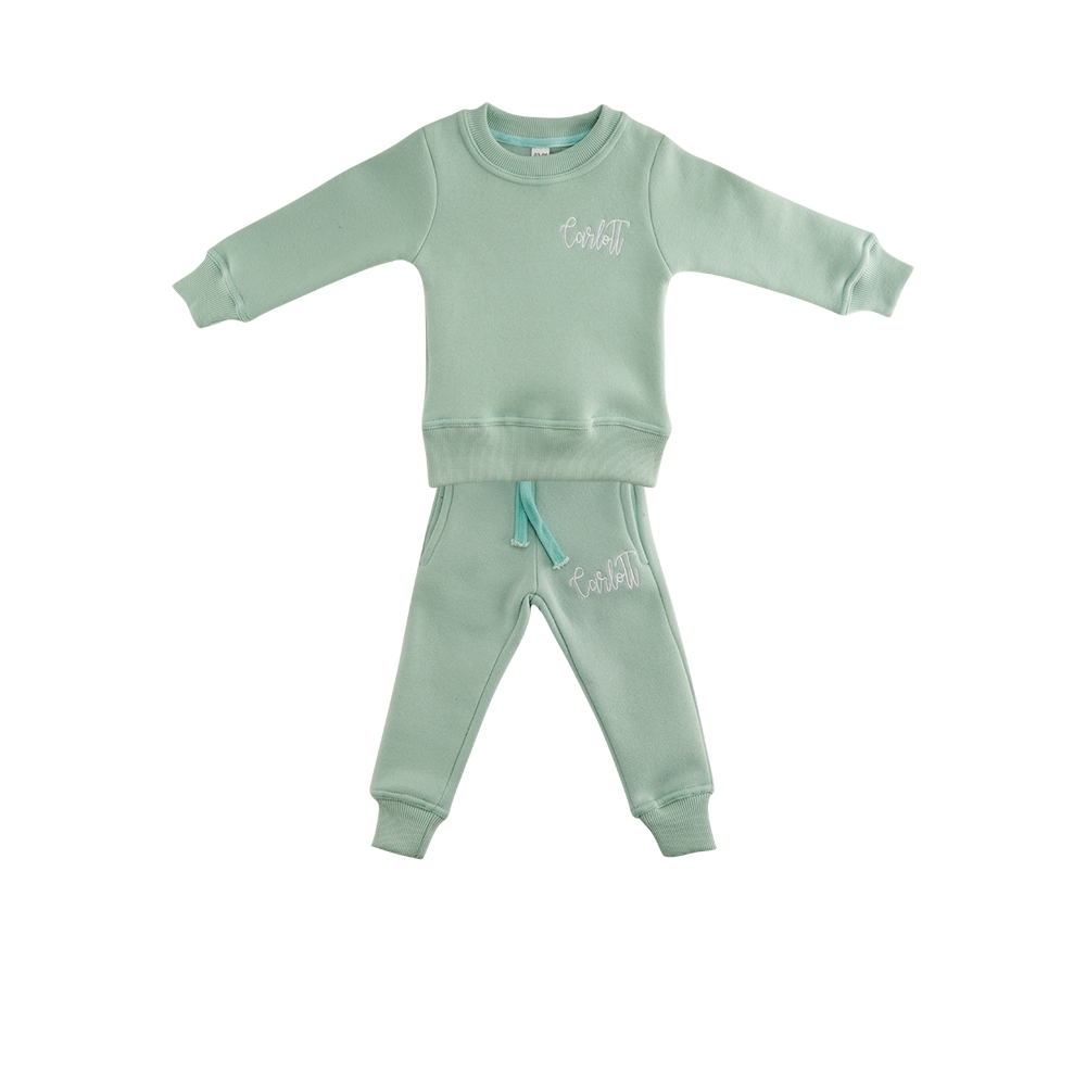 Cotton Tracksuit For Kids - Green
