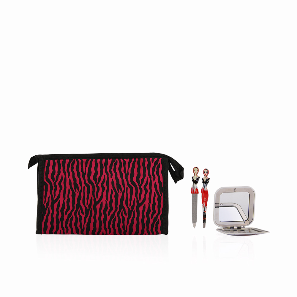 Nail Care Gift Set - 3 Pcs - Red And Black