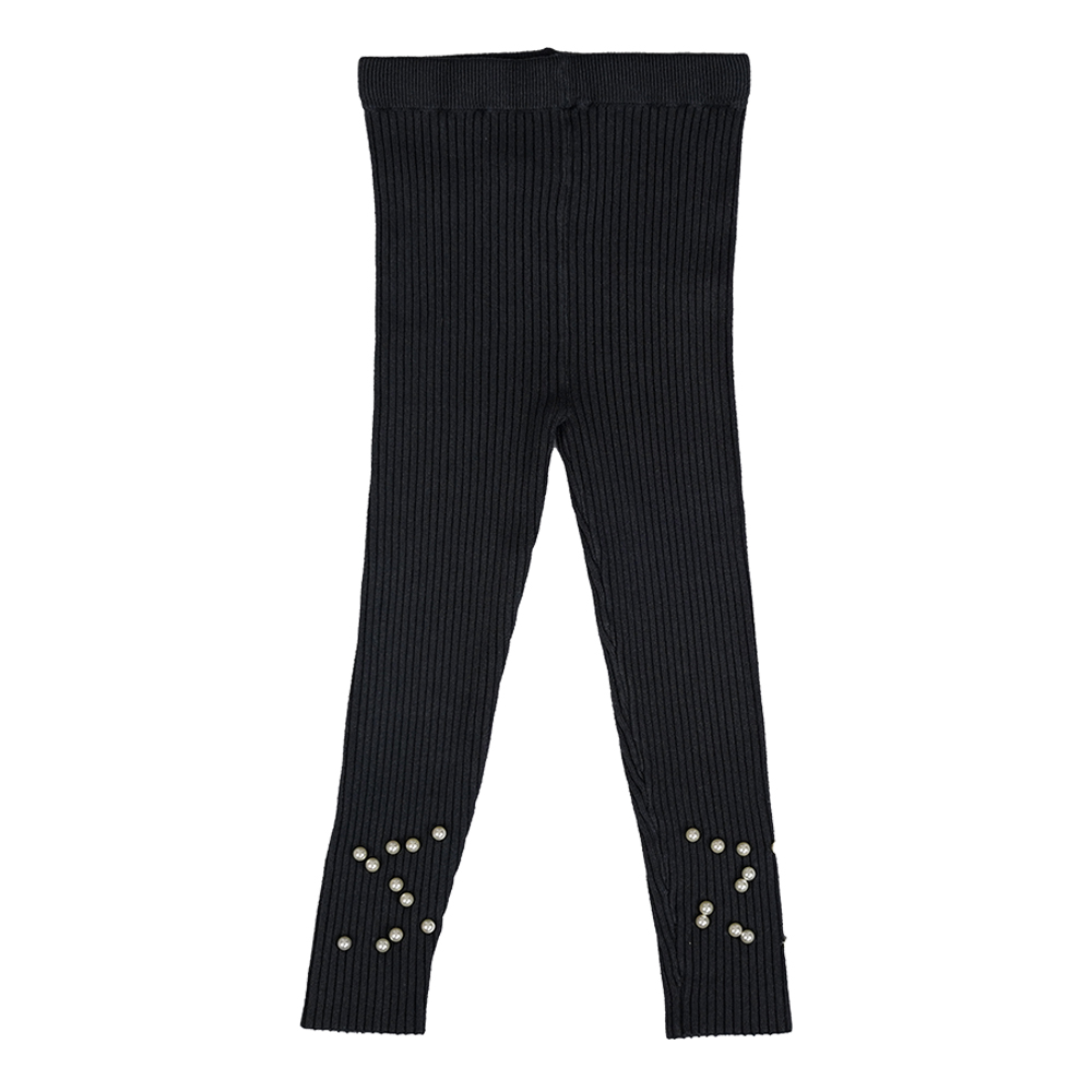 Black Pants With Pearls - 2 to 3 Years