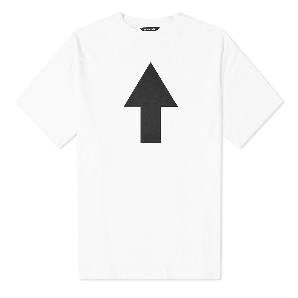 Arrow Print Oversize T-Shirt - White
