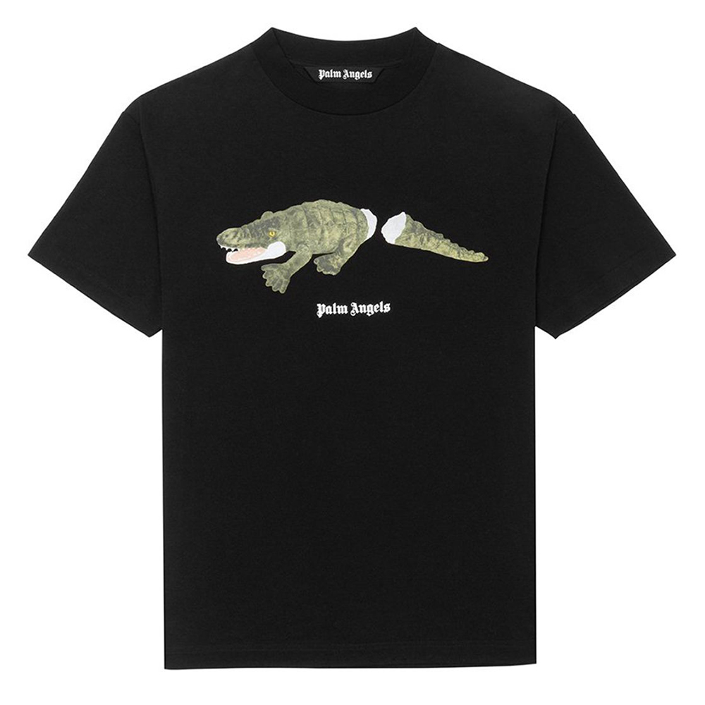 Crocodile Print T-Shirt - Black