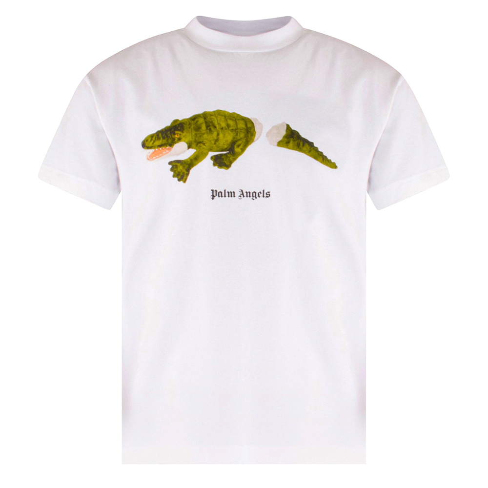 Crocodile Print T-Shirt - White - XXL