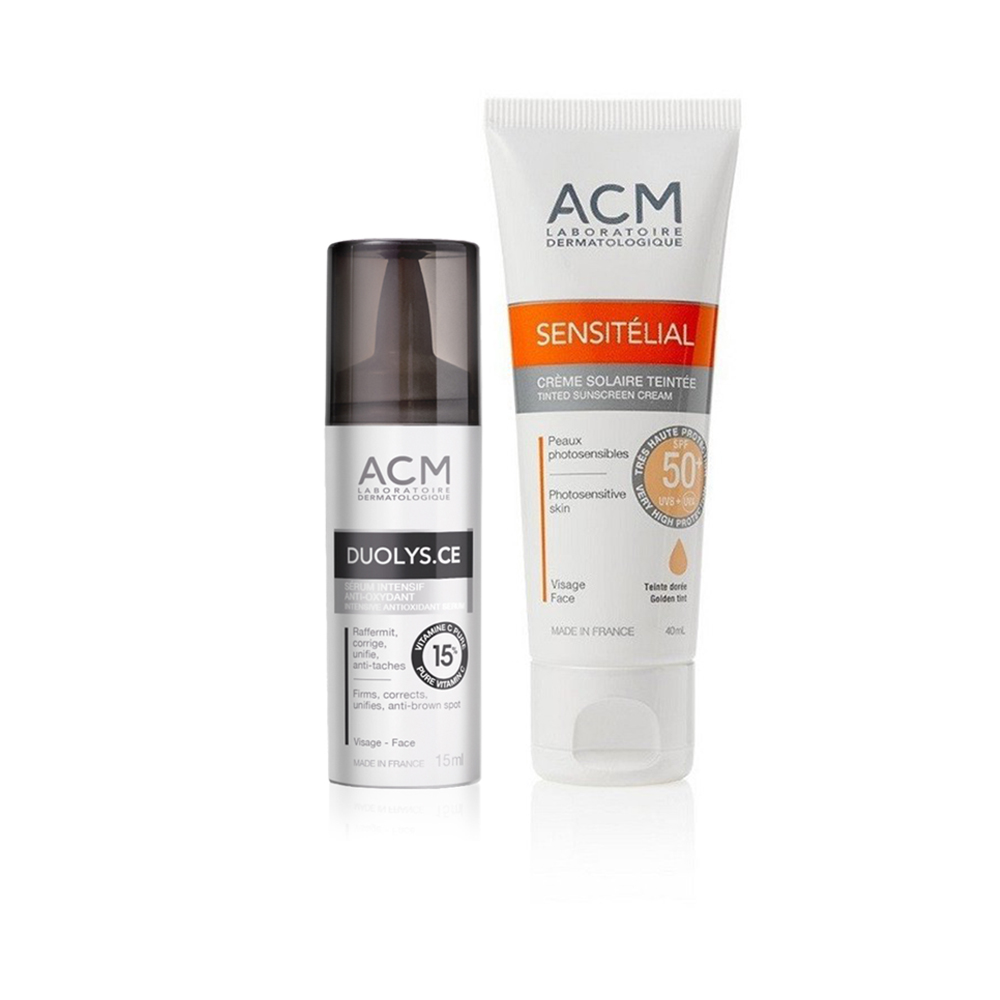 Sensitelial Sunscreen Cream Spf50+ Gold Tint - 40ml + Duolys CE Intensive Antioxidant Serum - 15ml