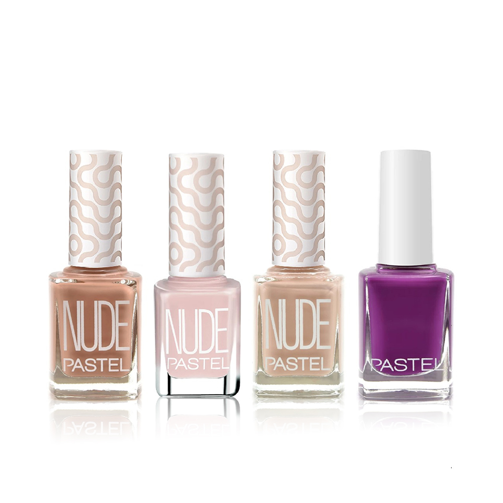 Purple Nude Nail Polish Set - 4 pcs