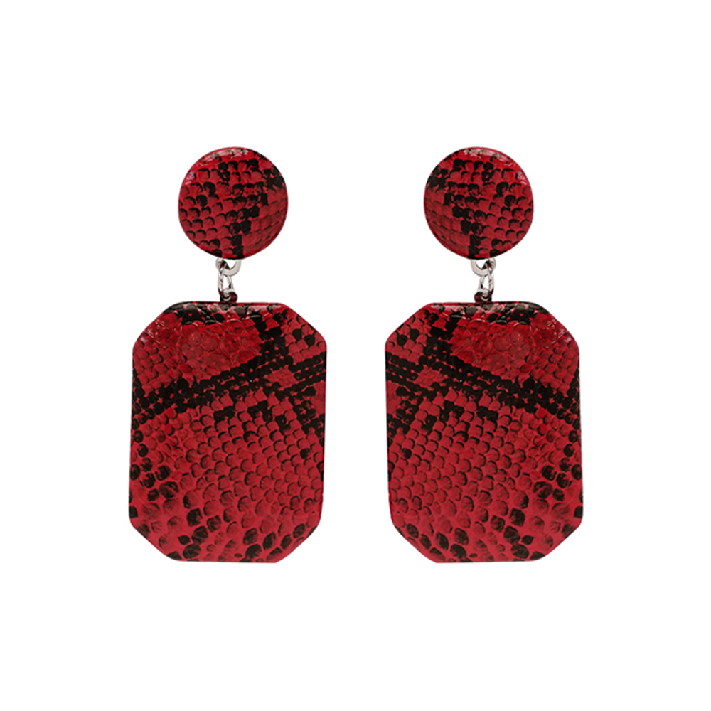 Python style Earrings - Red