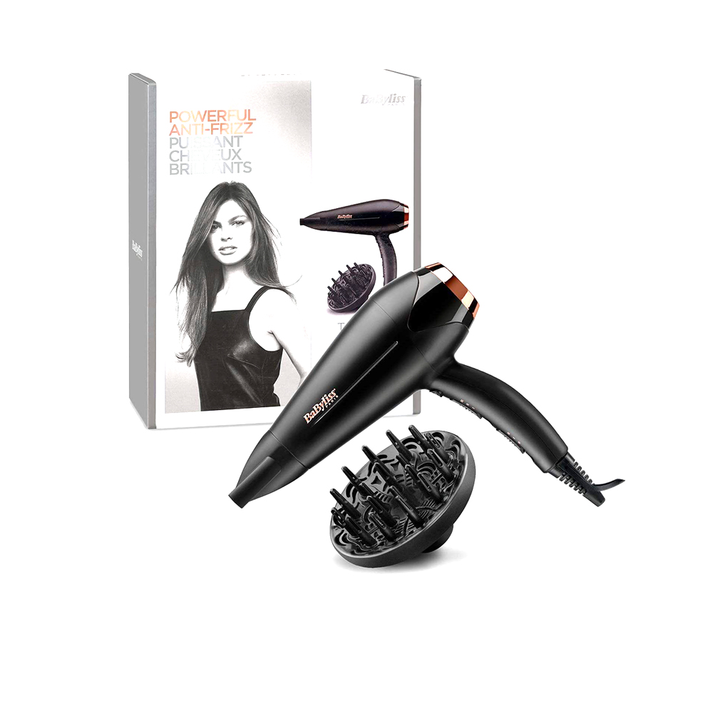 Dc Hair Dryer Black Gold Ionic Diffuser - 2200W