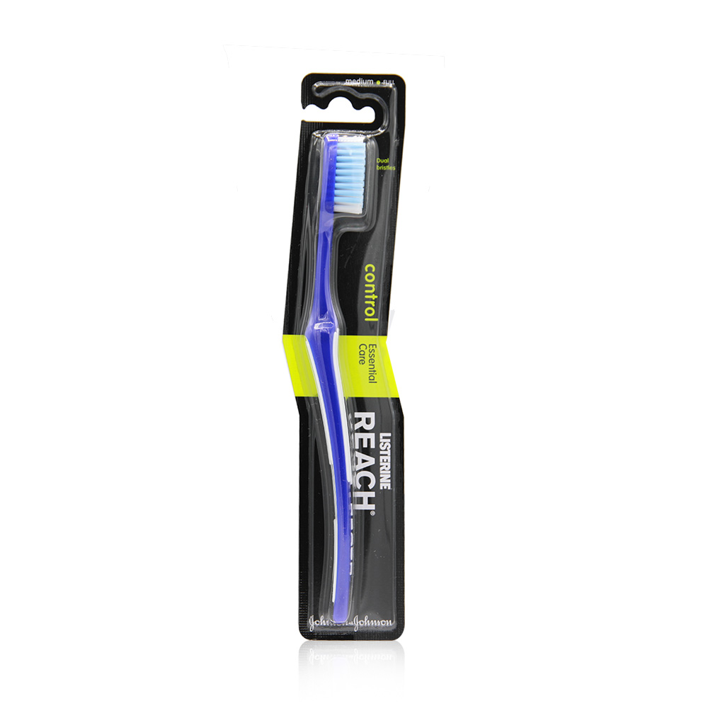 Reach Control Essential Care Medium Toothbrush - White And Blue
