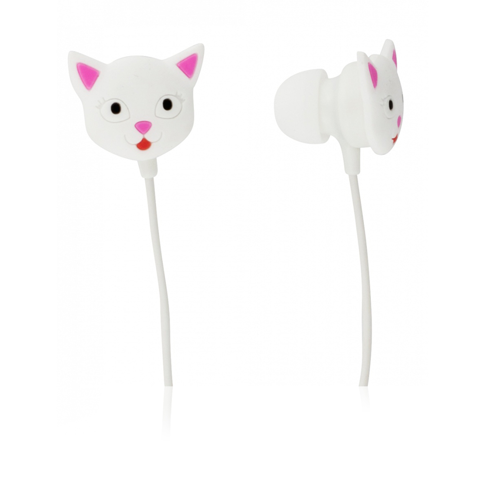 Earphones With Integrated Microphone - Swing - White Cat