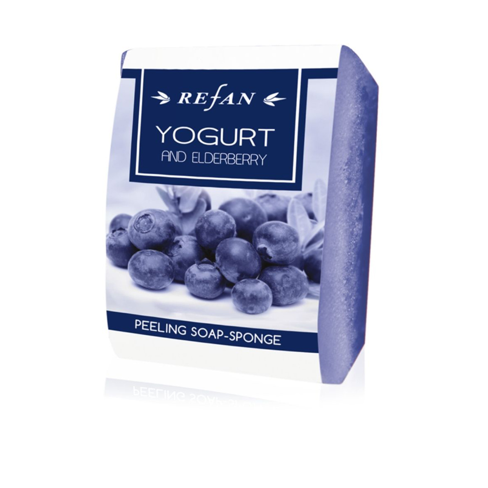 Peeling Sponge Soap Yogurt & Elderberry  - 75 g