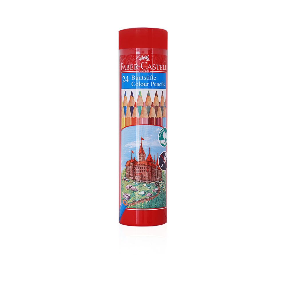 Coloured pencil Round tin - 24 Colour