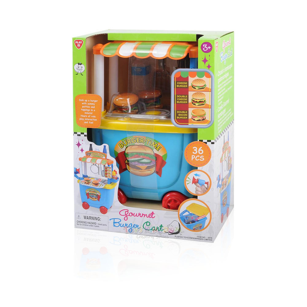 Gourmet Burger Cart - 36 Pcs - Age 3+