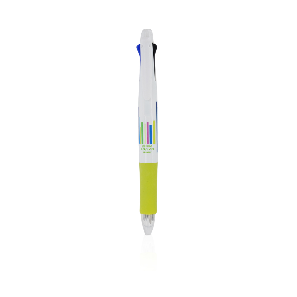 Clip On Multi Stripe 2 Pencil And Pen - Green