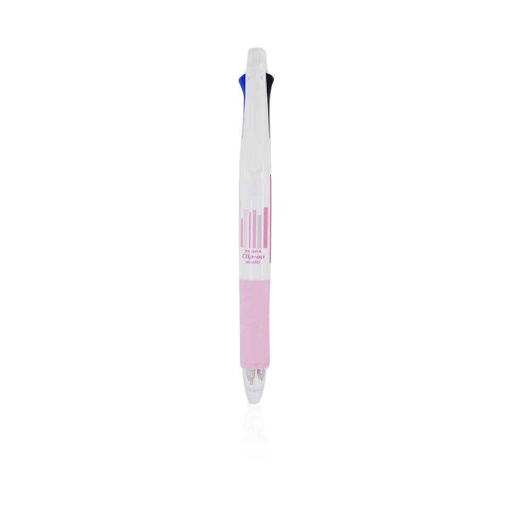 Clip On Multi Stripe 2 Pencil And Pen - Pink