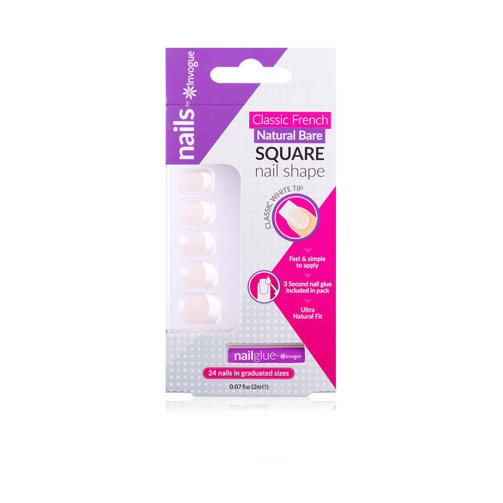 Acrylic Square Nails - French Bare