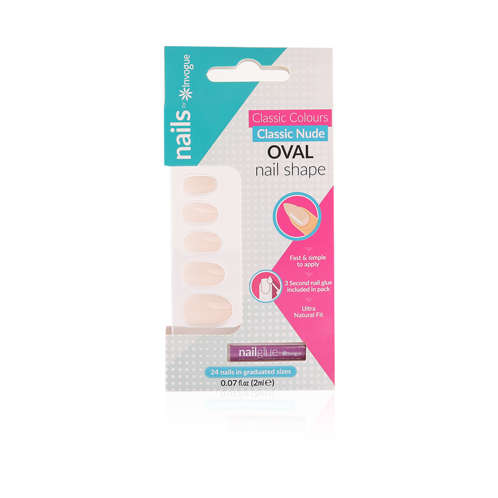 Colored Oval Nails - Classic Nude