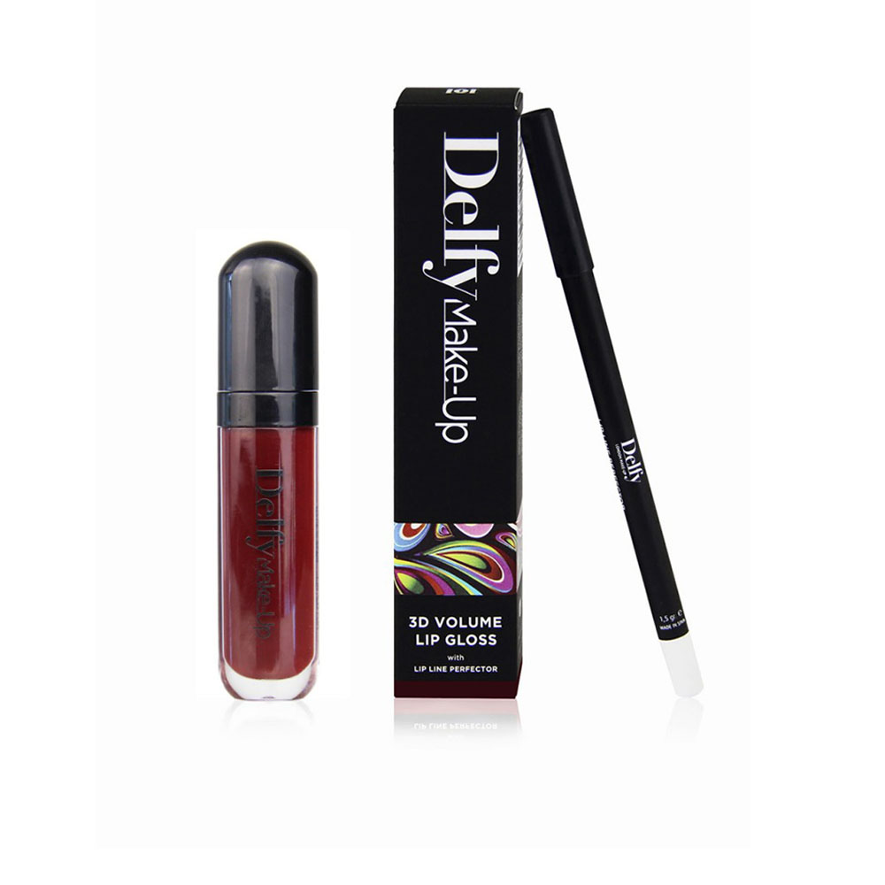 3d Volume Lip Gloss With Lip Liner - Perfector Black Dahlia