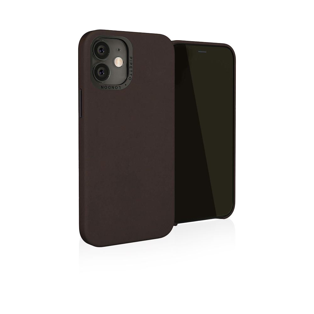 Magnetic Leather Case For Iphone 12 Mini - Brown