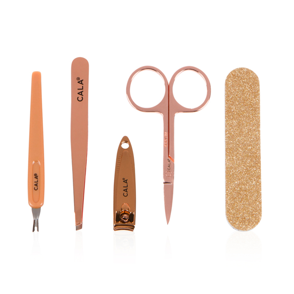 Beauty Bar Mani & Brow Essentials - 5 Pcs Rose Gold 