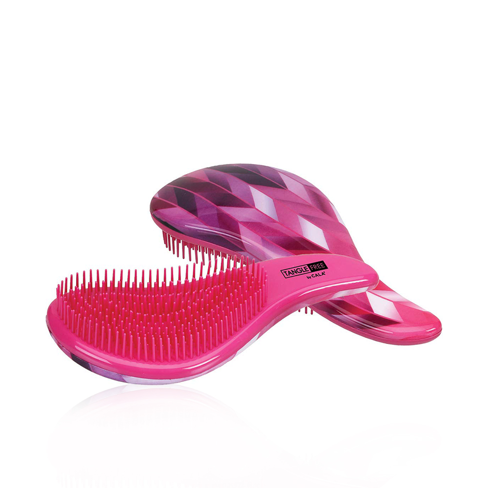Tangle Free Hair Brush - Hot Pink Chevron