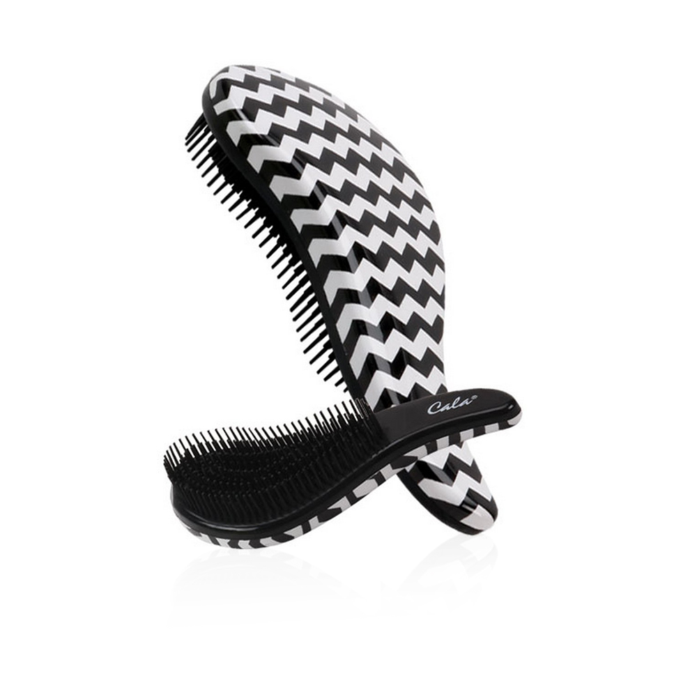 Tangle Hair Brush - Black & White Zigzag