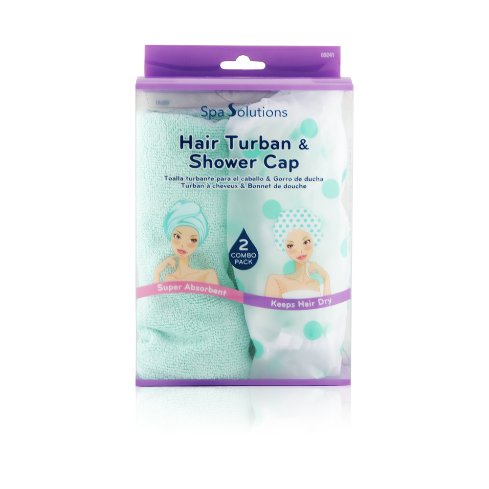 Hair Turban & Shower Cap - Mint