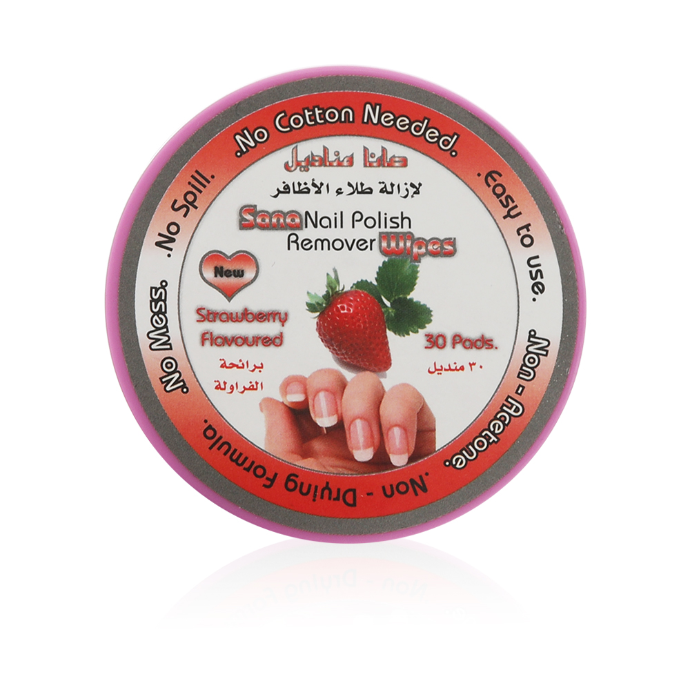 Sana Nail Polish Remover Wipes 30 Pads - Strawberry