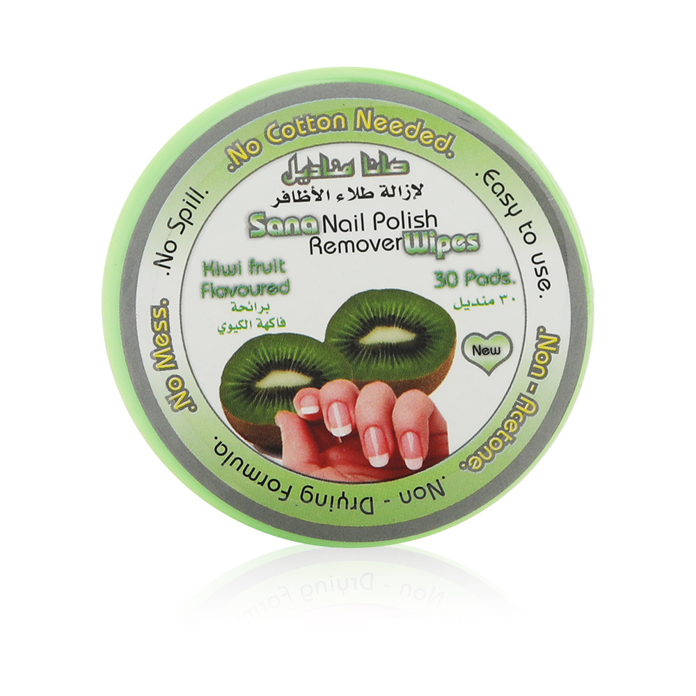 Sana Nail Polish Remover Wipes 30 Pads - Kiwi Fruit