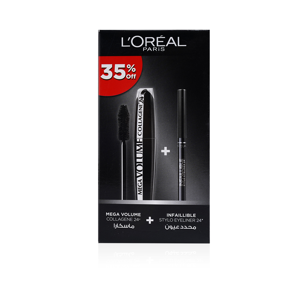 Mega Volume Collagene 24 Mascara + Infallible Stylo Eyeliner 24 Set    