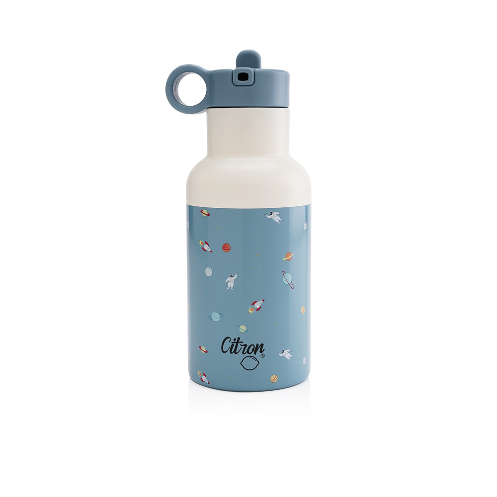 Triple wall insulated Stainless Steel Drinking Bottle With Spaceship Printed - 350ml