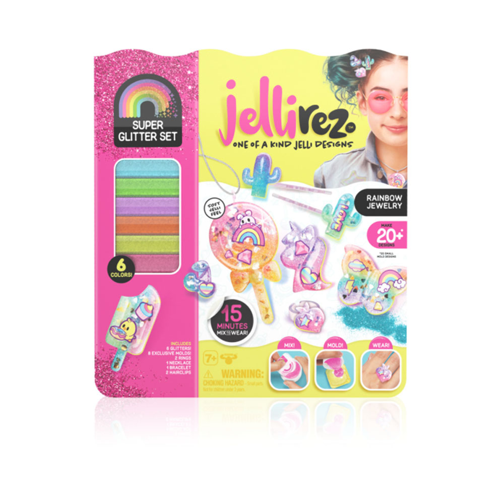 Jelli Rez S1 Stylemi Super Glitter Rainbow Pack - Text Me Jewelry - Age 5+