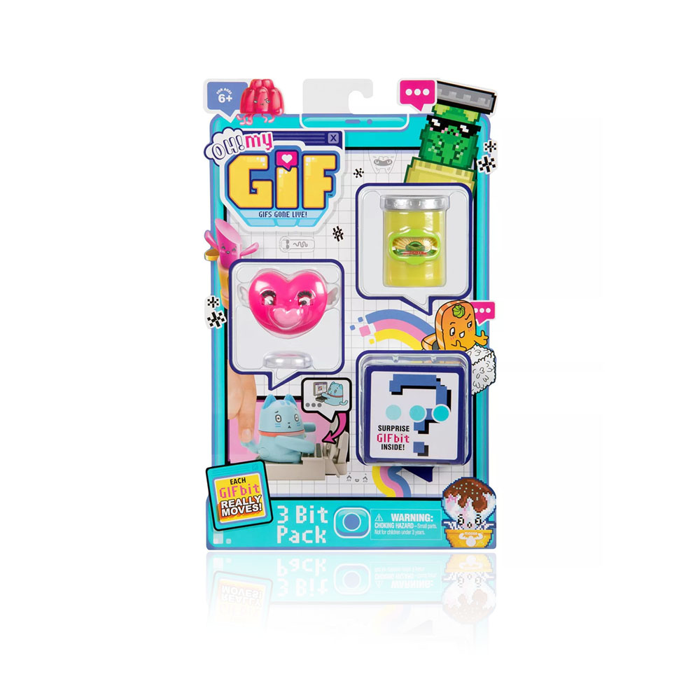 Oh My Gif Series 1 3 Bit Pack - Puggo & Heartie - Age 6+