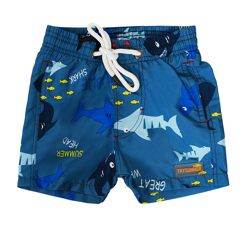 Blue Shark Swim Short For Kids   