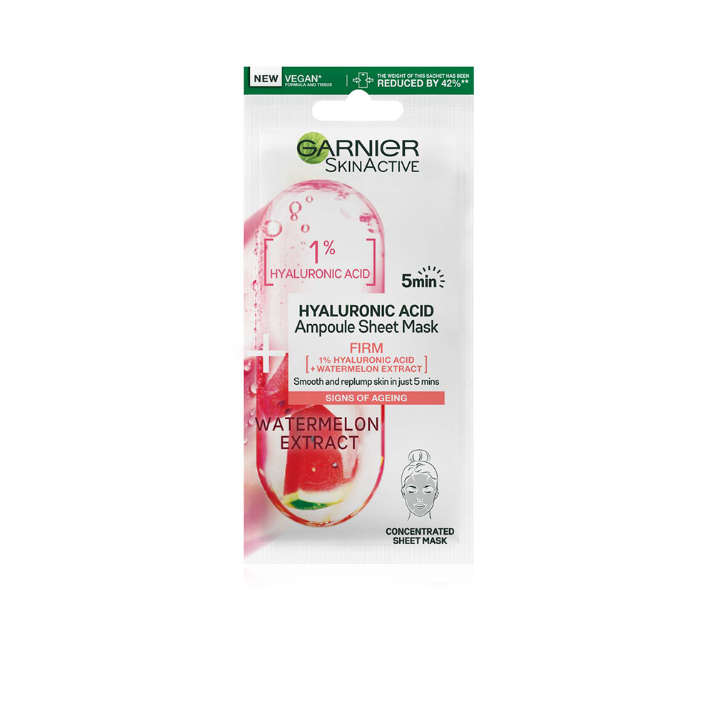 Skin Active 5 min Detox Ampoule Sheet Mask Watermelon & 1% Hyaluronic Acid