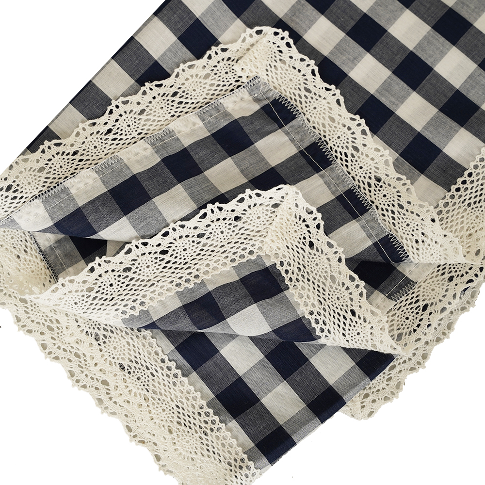 Dinning Table Cover - 100*100 - Black + White