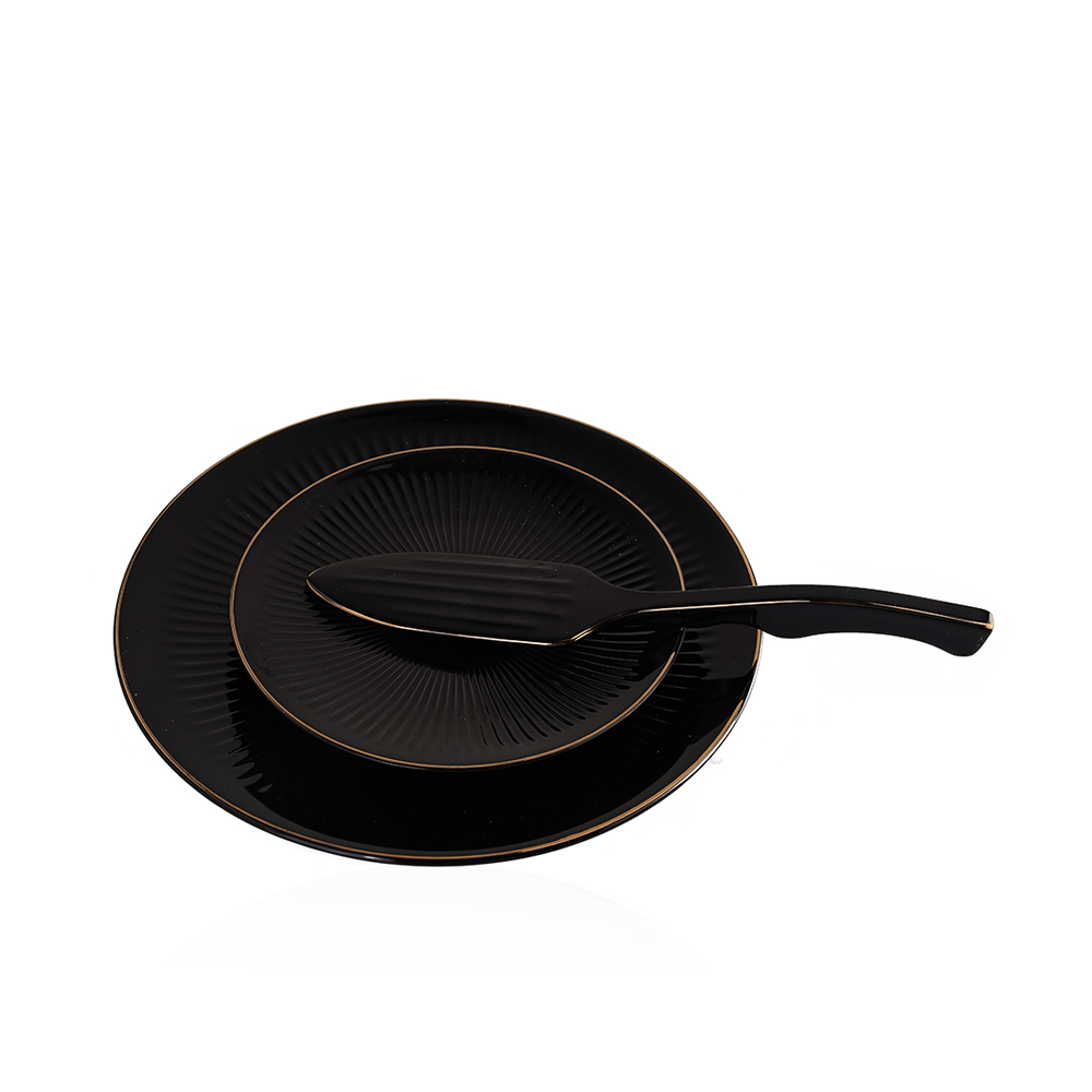 Set Of 6 Small Plates and 1 Big Knife - Fu1051 