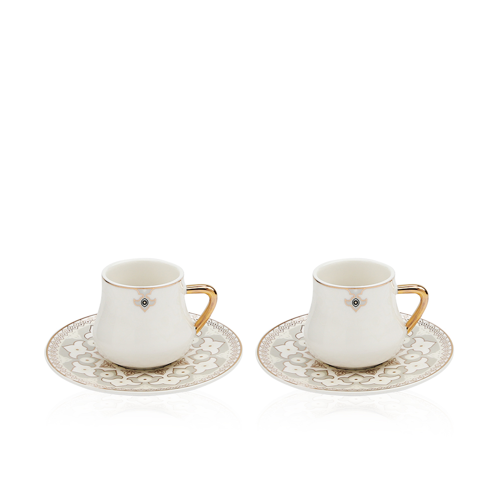 Turkish Coffee Sets Two Cup Floral Design You & Me - Gy1103