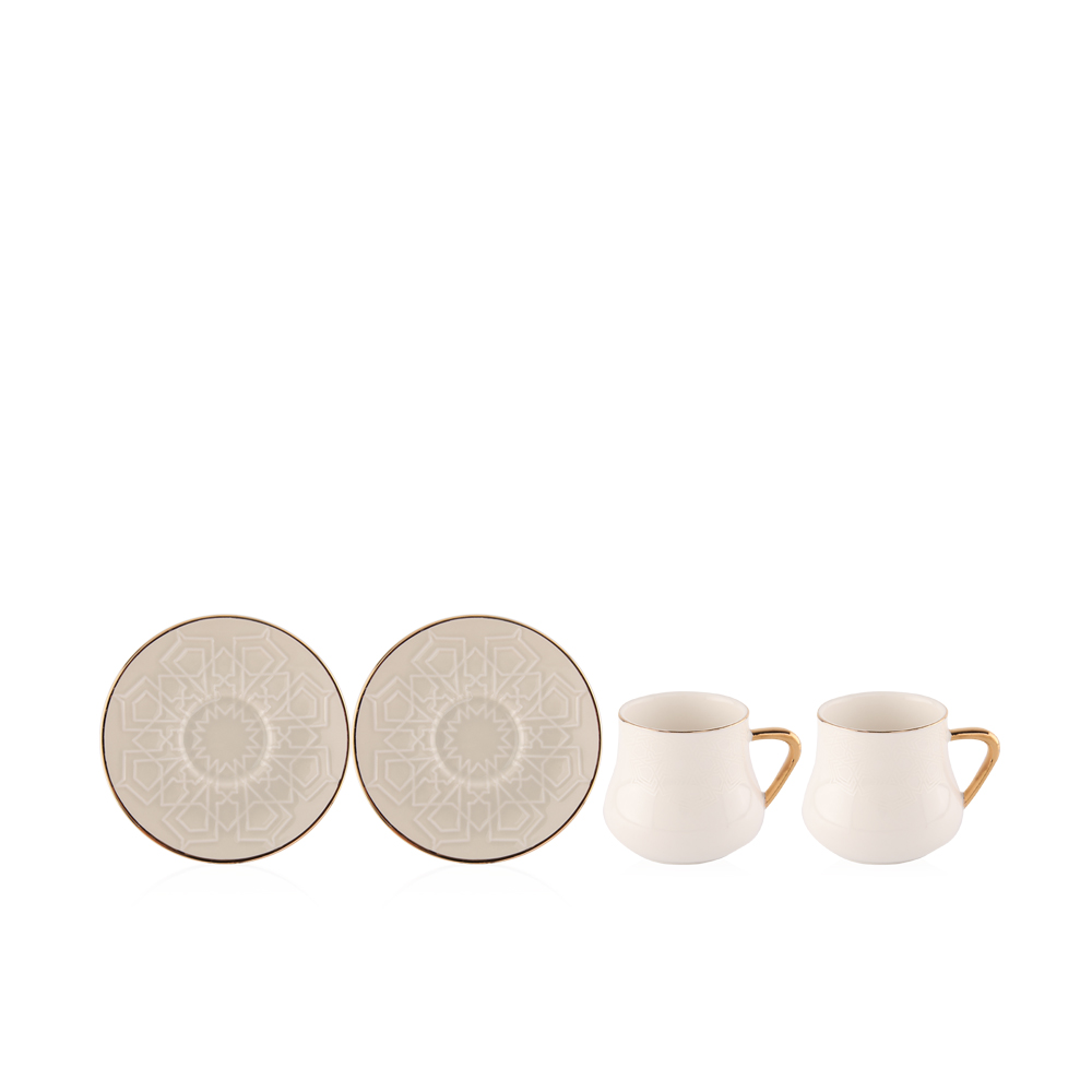 Topkapi 2 Cup & 2 Saucer Set - Beige - ET1192