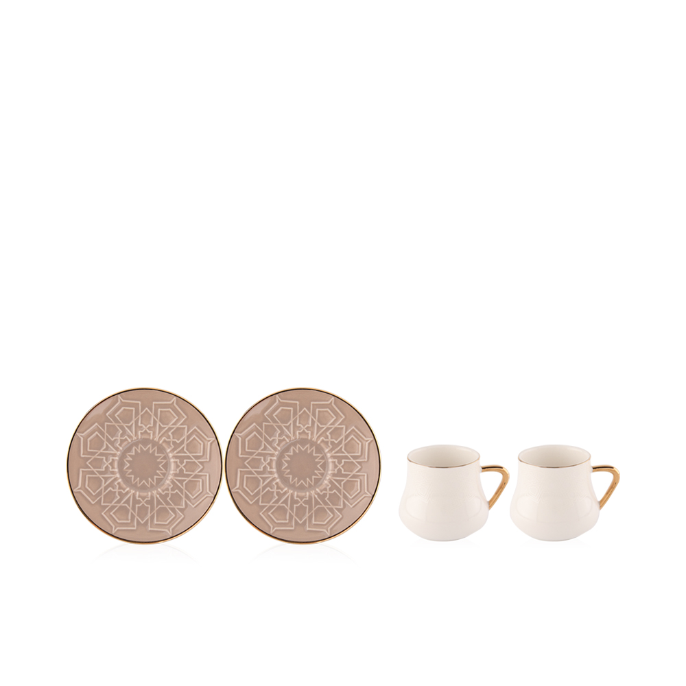 Topkapi 2 Cup & 2 Saucer Set - Coffee - ET1193