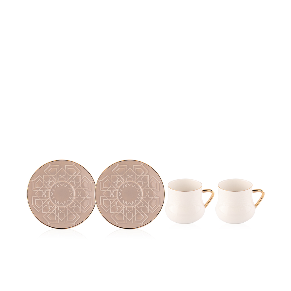 Topkapi 2 Cup & 2 Saucer Set - Coffee - ET1205
