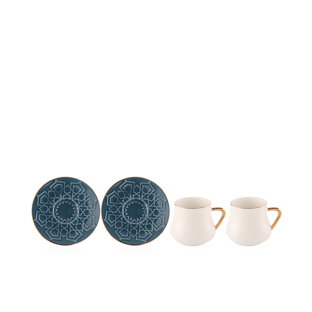 Topkapi 2 Cup & 2 Saucer Set - Blue - ET1208