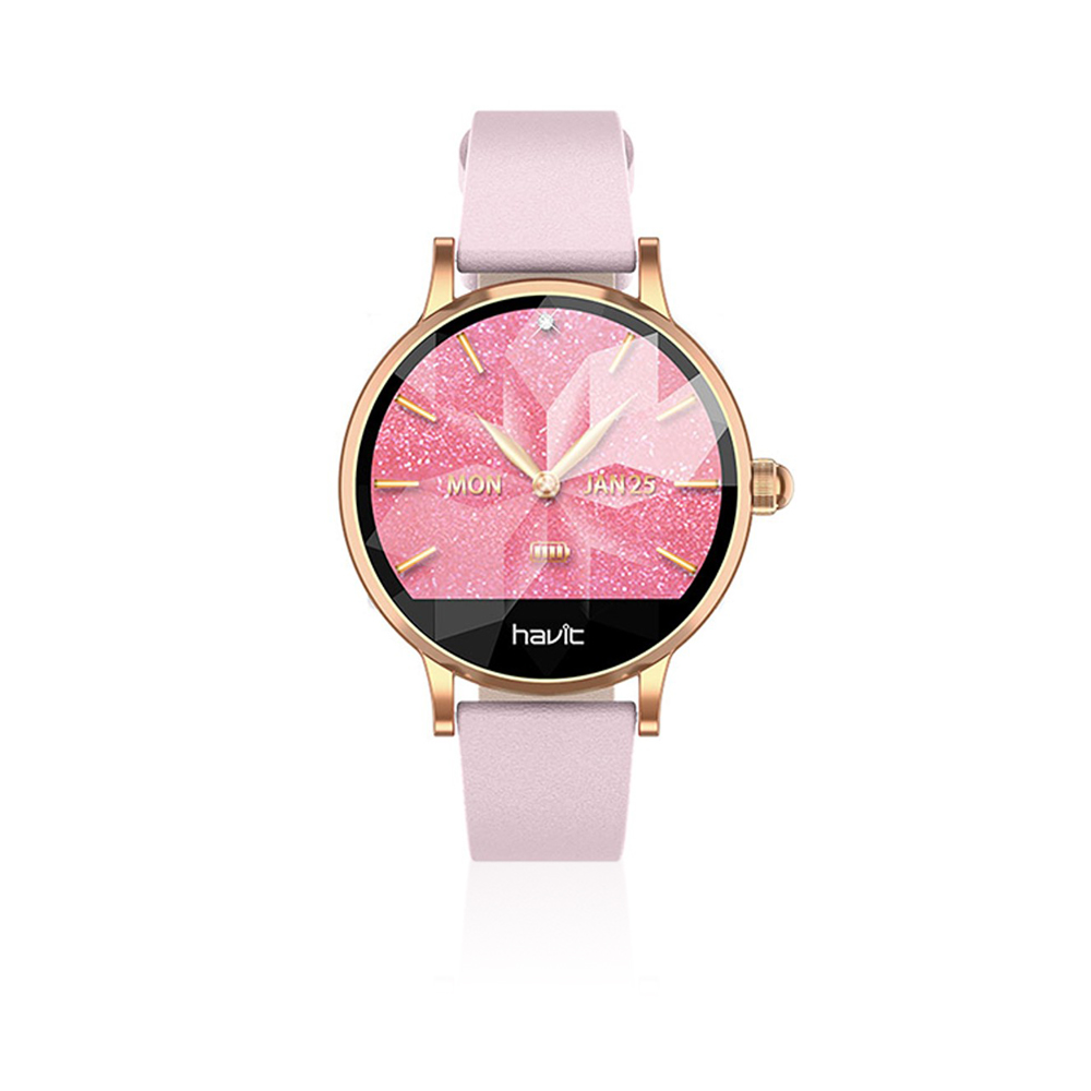 Round Screen Bluetooth Smart Watch - Pink