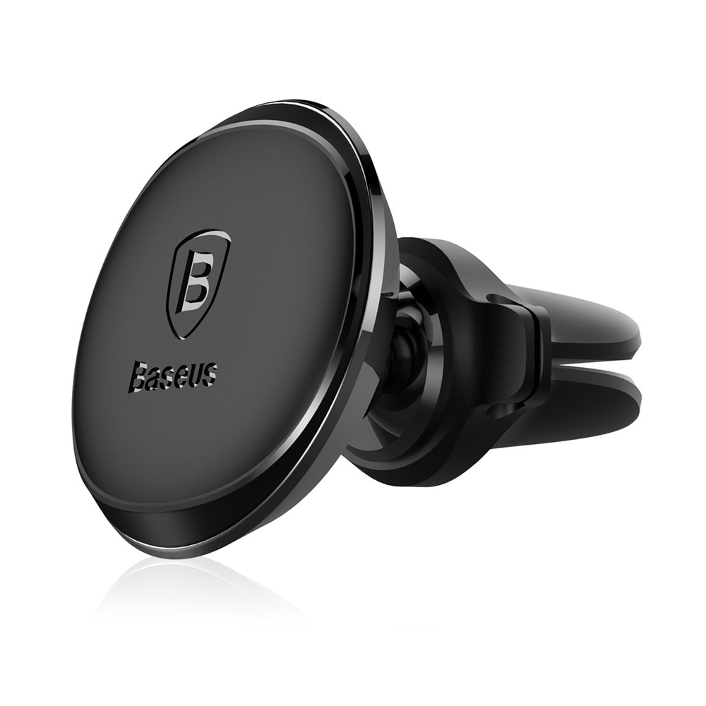 Magnetic Car Holder with Cable Clip - Black