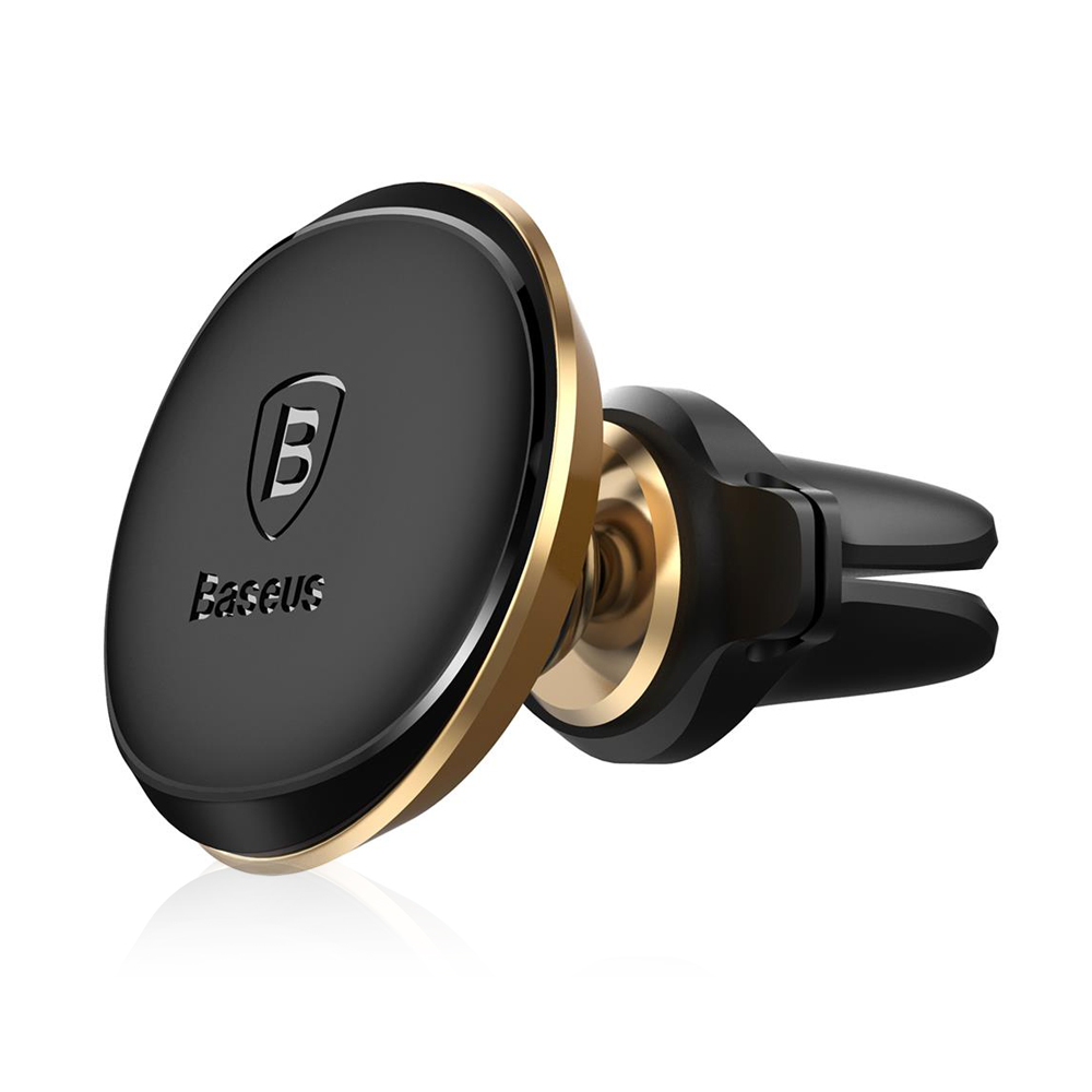Magnetic Car Holder with Cable Clip - Gold