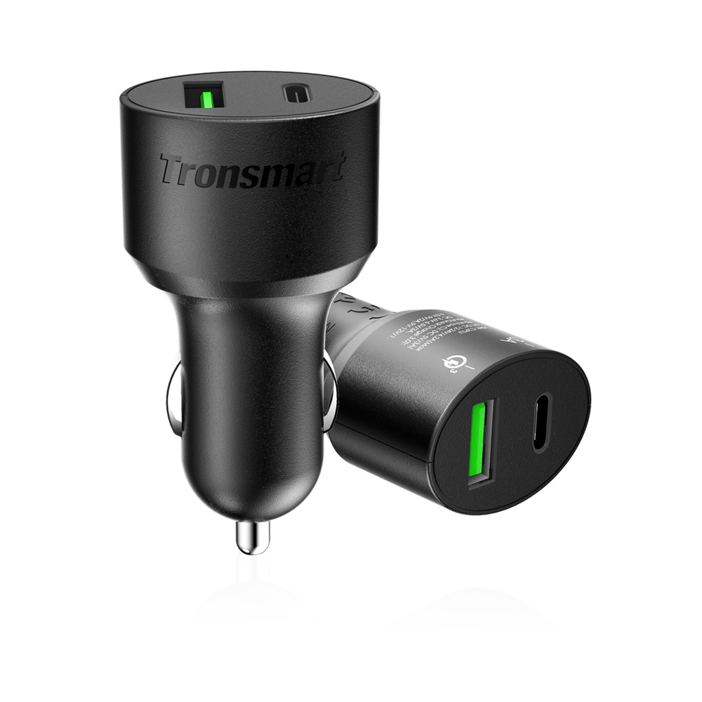 Quick Charge 3.0 & Type-C Car Charger - Black