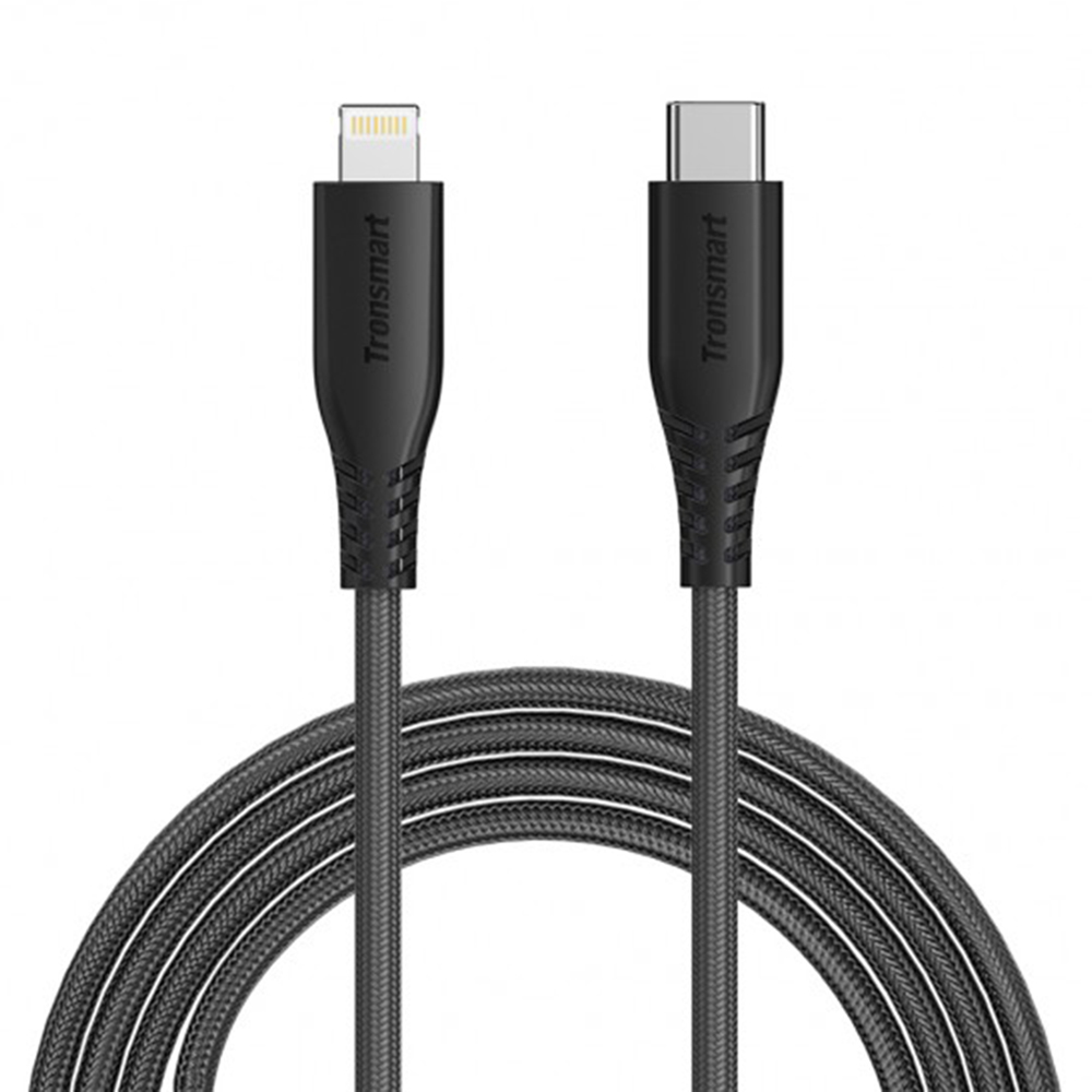Double Braided Nylon Usb-C To Lightning Cable - Black  
