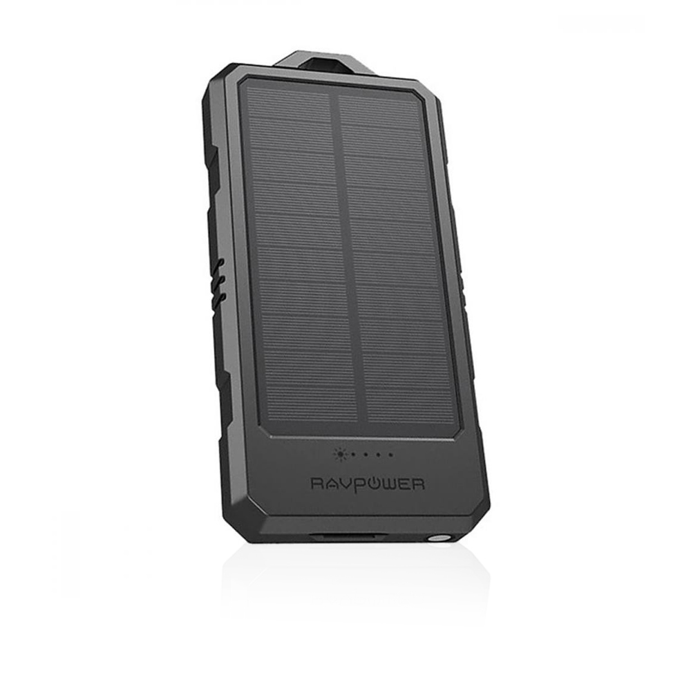RP-PB124 15000mAh Solar Portable Charger Power Bank - Black