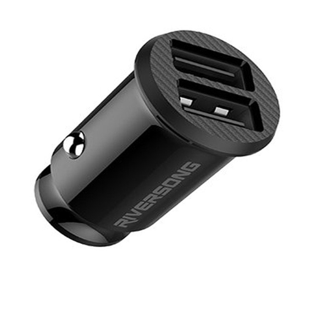 Safari S4 Metal Car Charger With Lightning Cable - Black